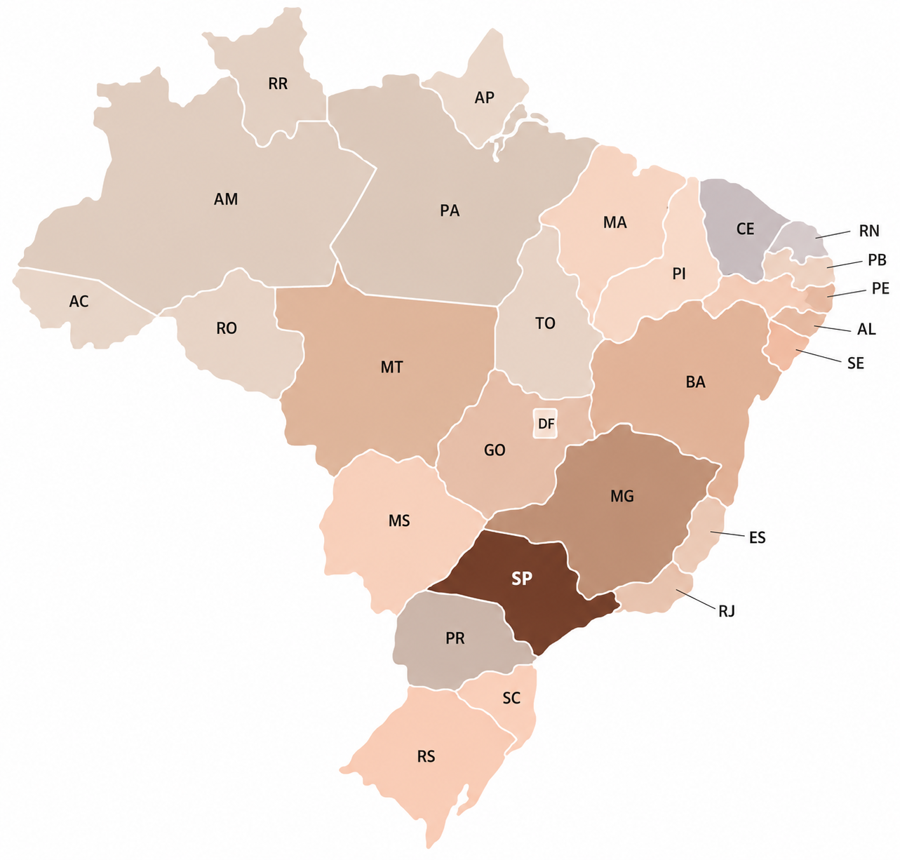 Mapa do Brasil por estado
